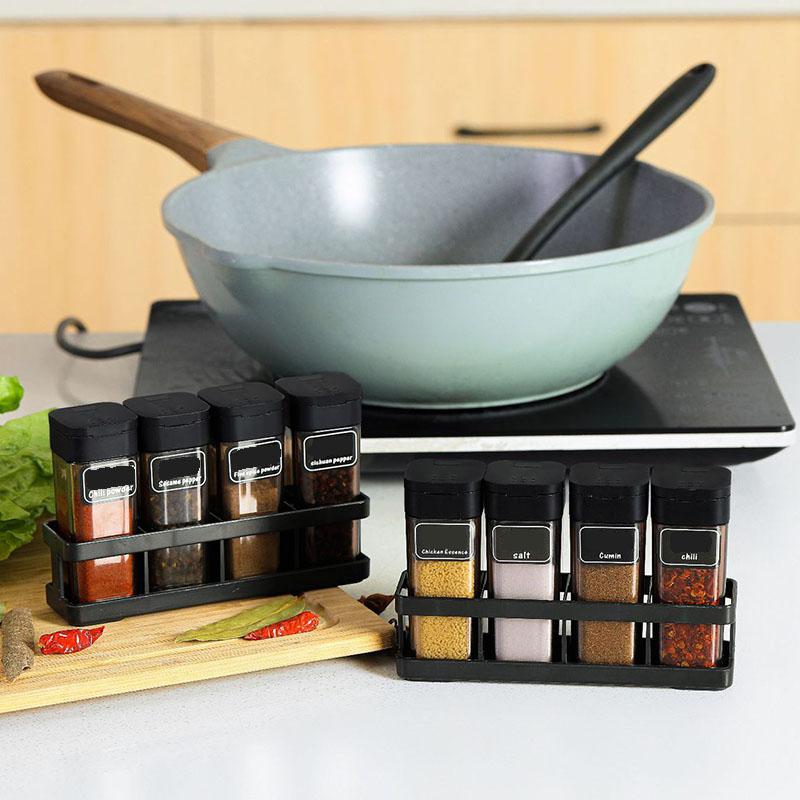 Four-grid Integrated Barbecue Spice Bottle Household Combination Set Spice Jar Kitchen Sealed Moisture-proof Spice Bottle