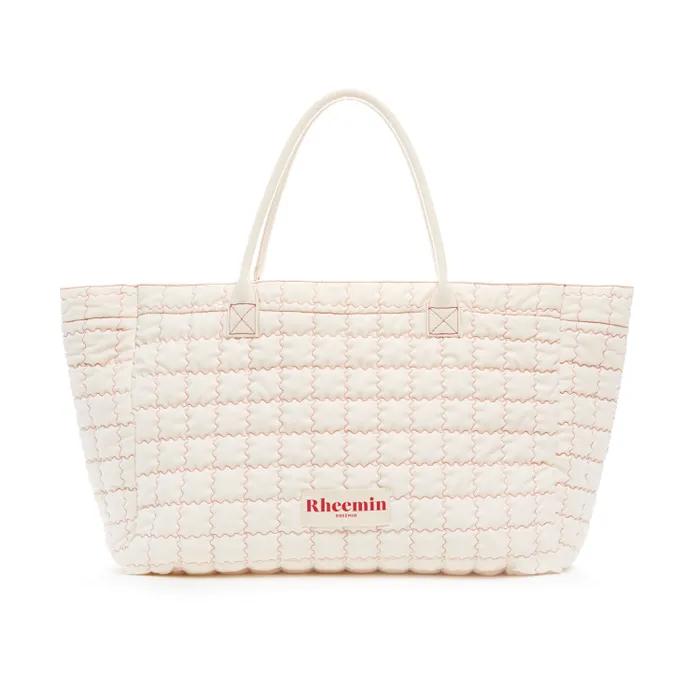 canvas STITCH NUGGET BIG SHOPPER - CREAM+RED