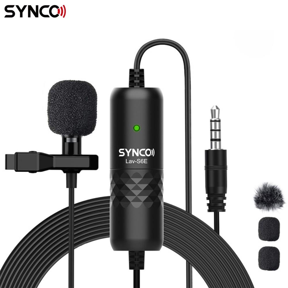 

SYNCO Lav-S6E Профессиональный петличный микрофон, всенаправленный конденсаторный петличный микрофон с зажимом, автоматическое сопряжение
