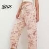 Wide-leg Denim Pants for Women Barrel Jeans Floral Print Boyfriend Baggy Casual Mid Rise Wide Leg Ankle