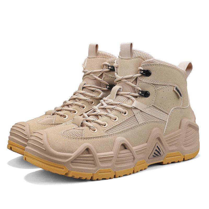 Męskie Pustynne Wysokie Outdoorowe Buty Turystyczne Odporne na Przebicie - Antypoślizgowe, Odporne na Ścieranie Taktyczne Sneakersy