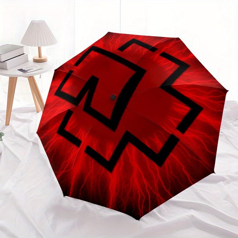 Electric Pulse Abstract Symbol StickerUmbrella, Portable 3-Fold Compact Umbrella for Men & Women Gift