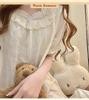 Women's Summer 2026 Cloud Cotton Nightgown with Bra Pads, Lace Trim, Short Sleeves, Long Length
