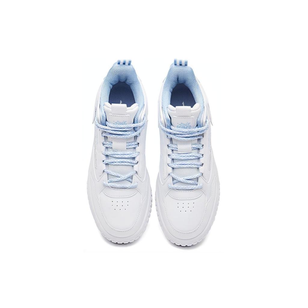 Erke Conquer Slip-Resistant Shock-Absorbing Wear-Resistant Mid-Top Sneakers Women sneakers White Blue 52122301427-001