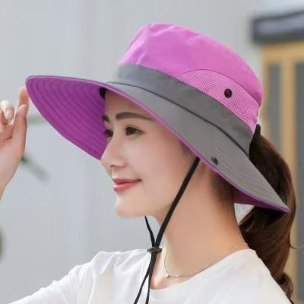 New Large Brim Summer Quick Drying Bucket Hats Hiking Hat Adjustable Fishermen Caps Breathable Women Sunscreen Hat