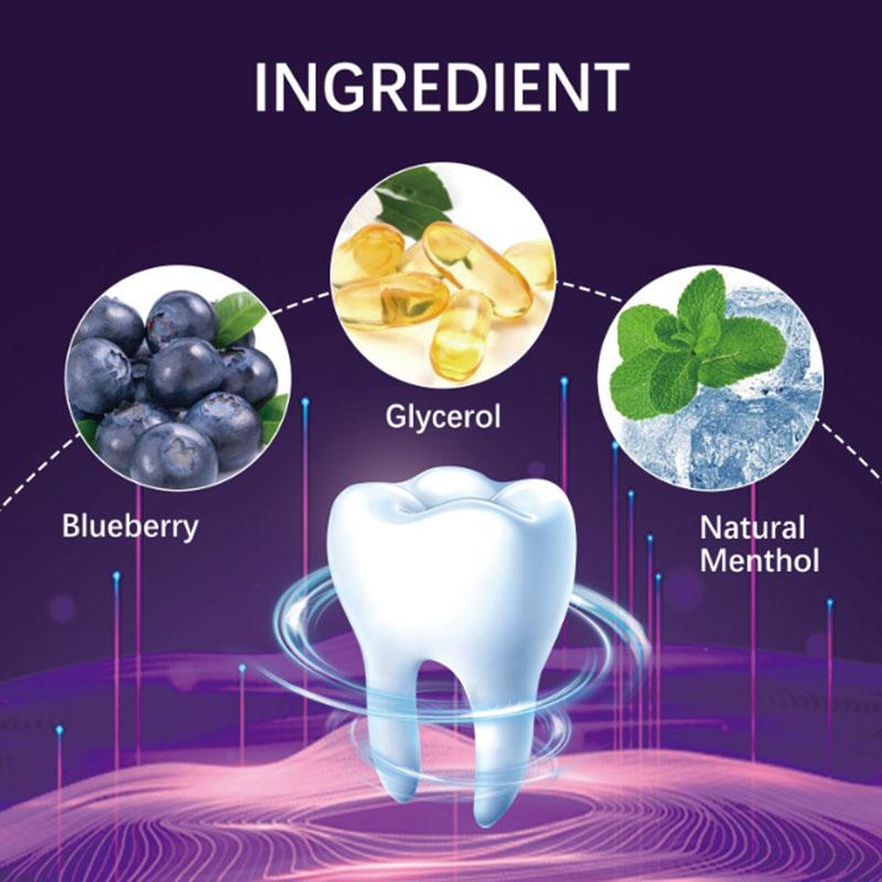 OUHOE V34 Purple Whitening Toothpaste for Removing Dental Stain, Yellow Smoke Teeth Repair, and Oral Cleaning Whitening Toothpaste