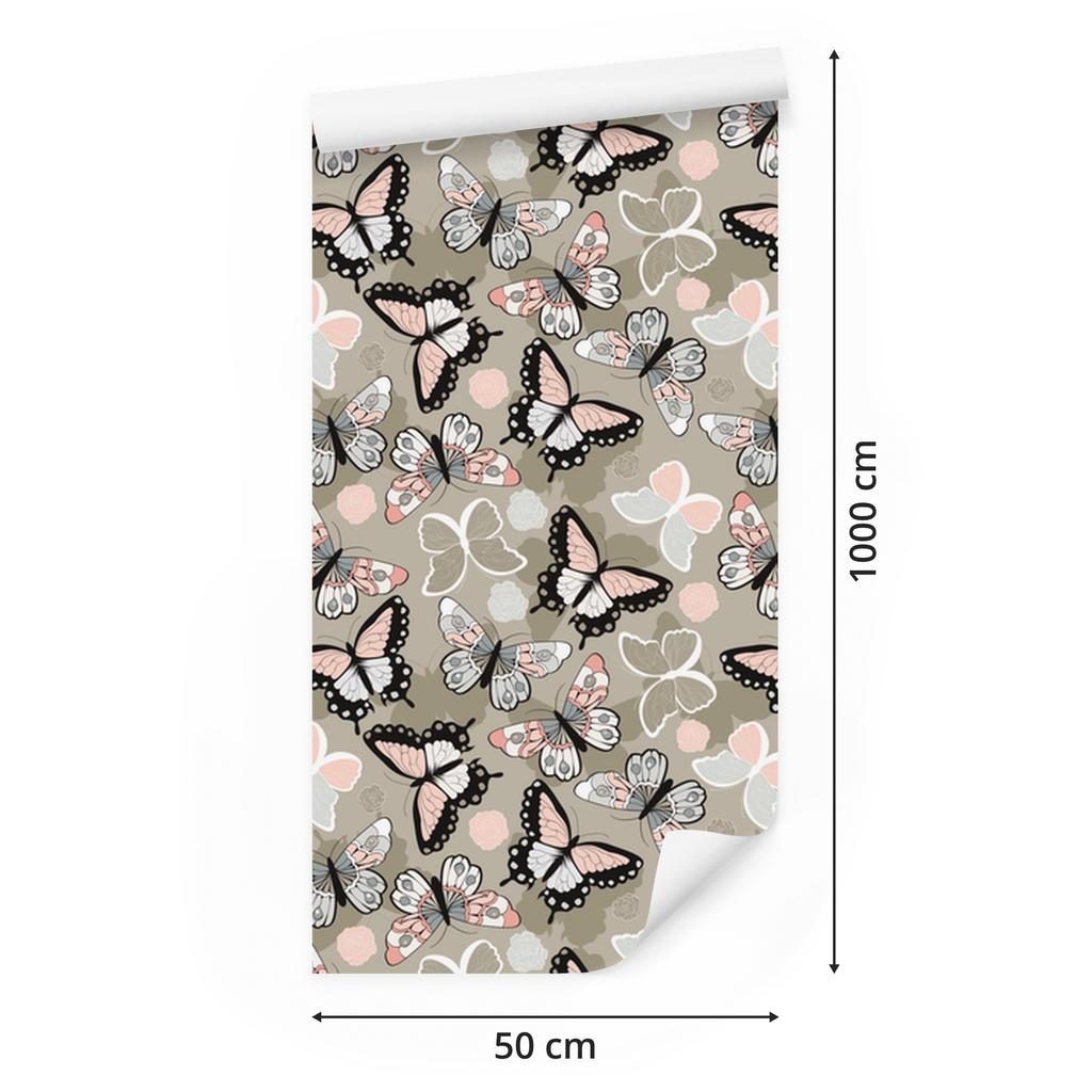 Colorful Butterflies Wallpaper for Living Room and Bedroom 50x1000