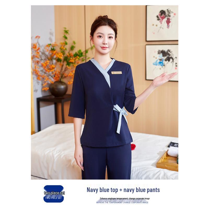 Women's High-End Beauty Spa Technician Pants Set for Head Therapists and Postpartum Recovery.