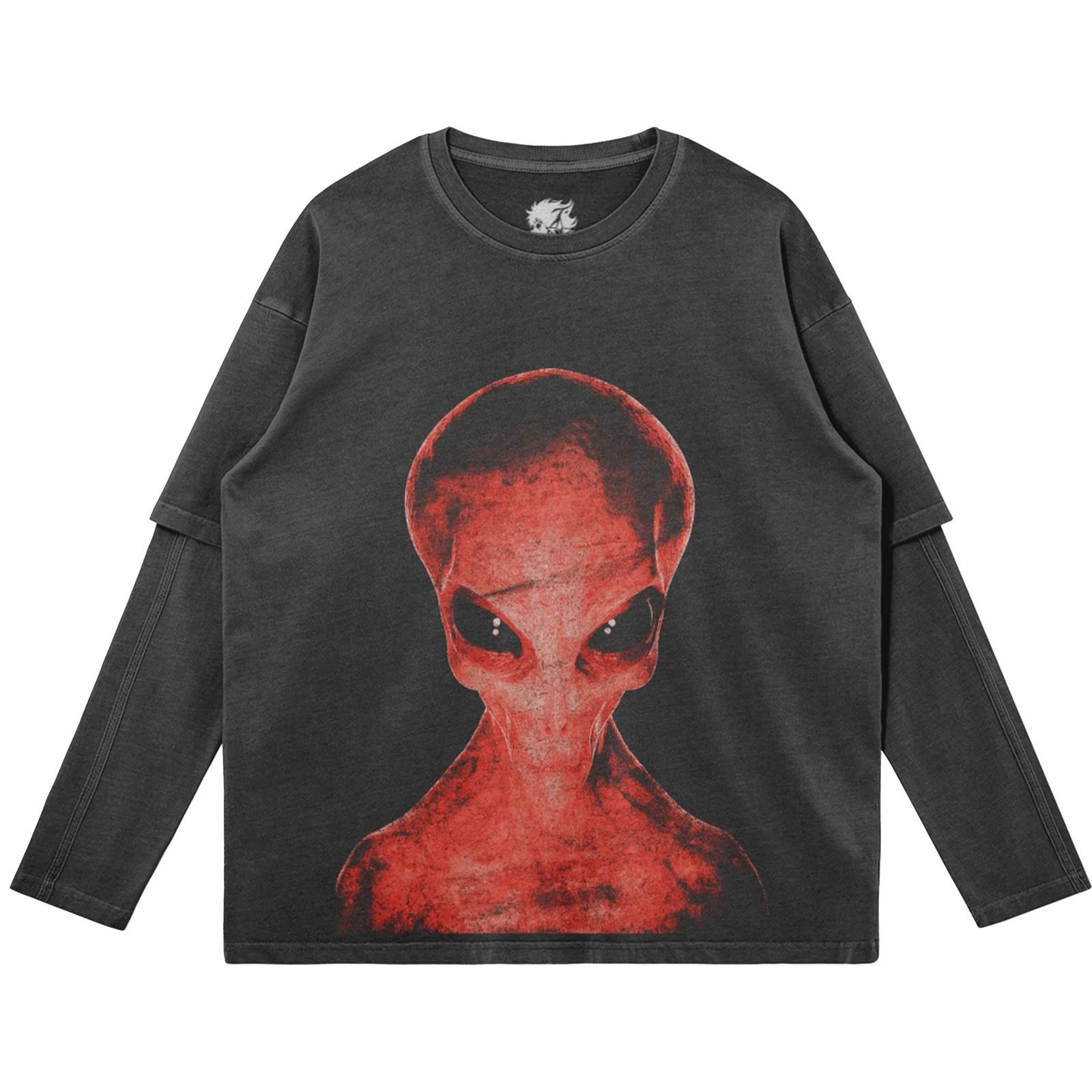 District 9 Faded Vintage Faded Long Sleeve Streetwear Y2K S