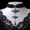 Gothic Two Black Hollowed-out Vampire Bats Pendant Velvet Necklace for Women Halloween Party Wiccan Decor Jewelry Accessory Gift