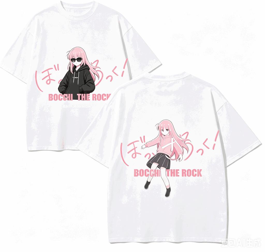 Bocchi The Rock Anime Liebhaber T-Shirt Harajuku Baumwolle Neues Modell High Street Retro Mode Übergroß Unisex Heißes Produkt Weiches Geschenk