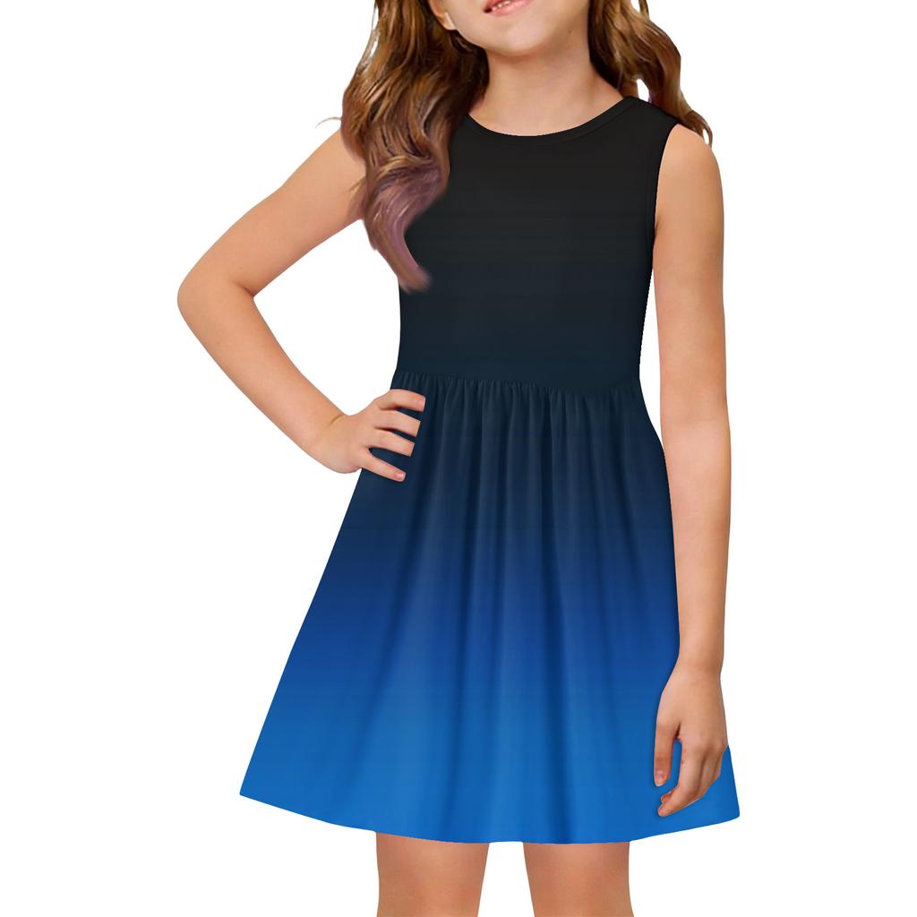 Robe d'été princesse pour filles - Robe avec empiècement débardeur coupe évasée