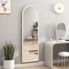 Floor Mirror, Full-Length Arched, Stone-Effect Frame, 50 x 160 cm, White
