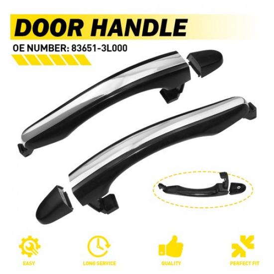 

Pair Outside Fit Door Handle 2006-2011 Hyundai 83651-3L000 Rear Azera Left Right