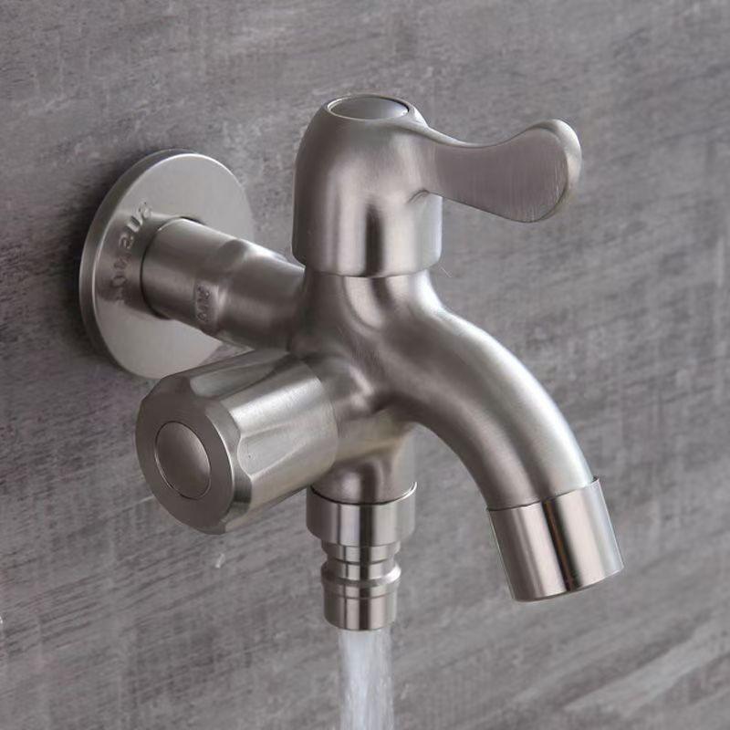 Mop Pool Faucet Household Washing Machine Water Tap Wall Mounted Single Cold Water Dual Handle Multifunctional Bathroom Faucets