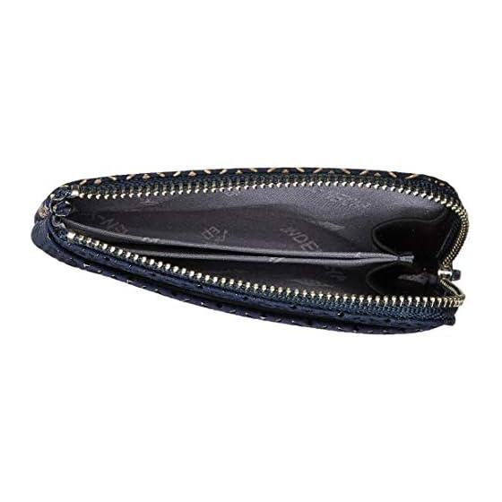 Inden-ya Iori Series L-shaped Zipper Coin Case with Outer Pocket X1, Inner Pockets X2, Gusseted Sides, Deer Leather with Lacquer, Koshu Inden