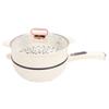 Electric Hot Pot with Long Handle 1350W Non Stick Multifunction Electric Skillet Cooker with Steam