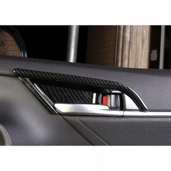 Interior Door Handle Bowl Cover Trim For Toyota Camry 2018- Carbon Fiber ABS
