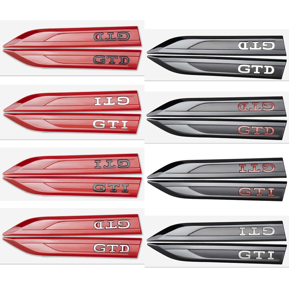 עבור VOLKSWAGEN VW 2 יחידות ABS תלת-ממדי צד גוף רכב כנף GTI GTD תגית פגושים מדבקות סמל קישוט עבור Volkswagen Vw Tiguan Jetta