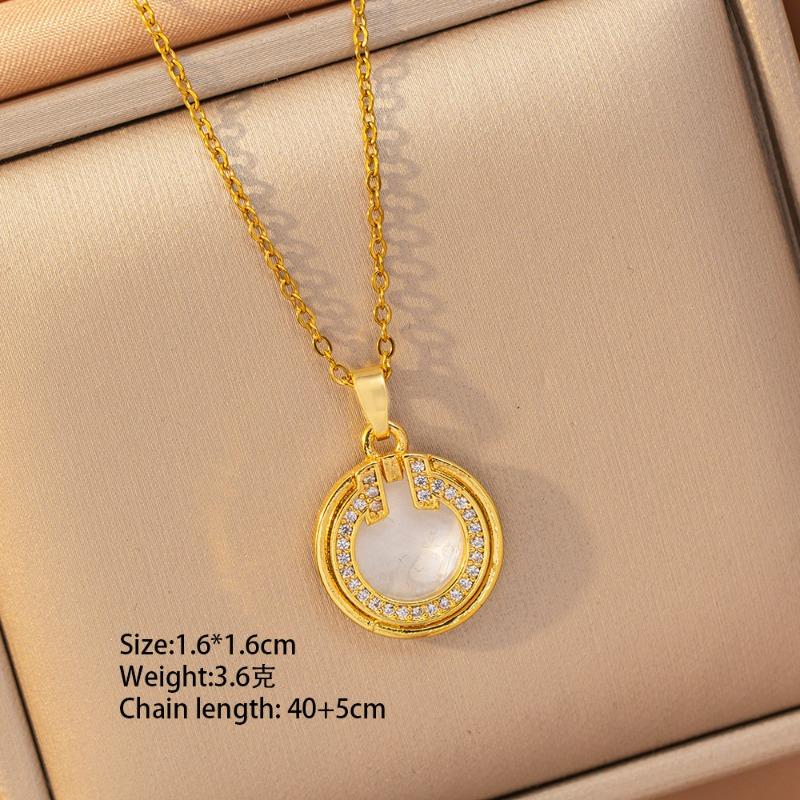 [Titanium Steel] Necklace Women's Copper Micro-inlaid Electroplating Advanced Sense Delicate Clavicle Chain Jewelry