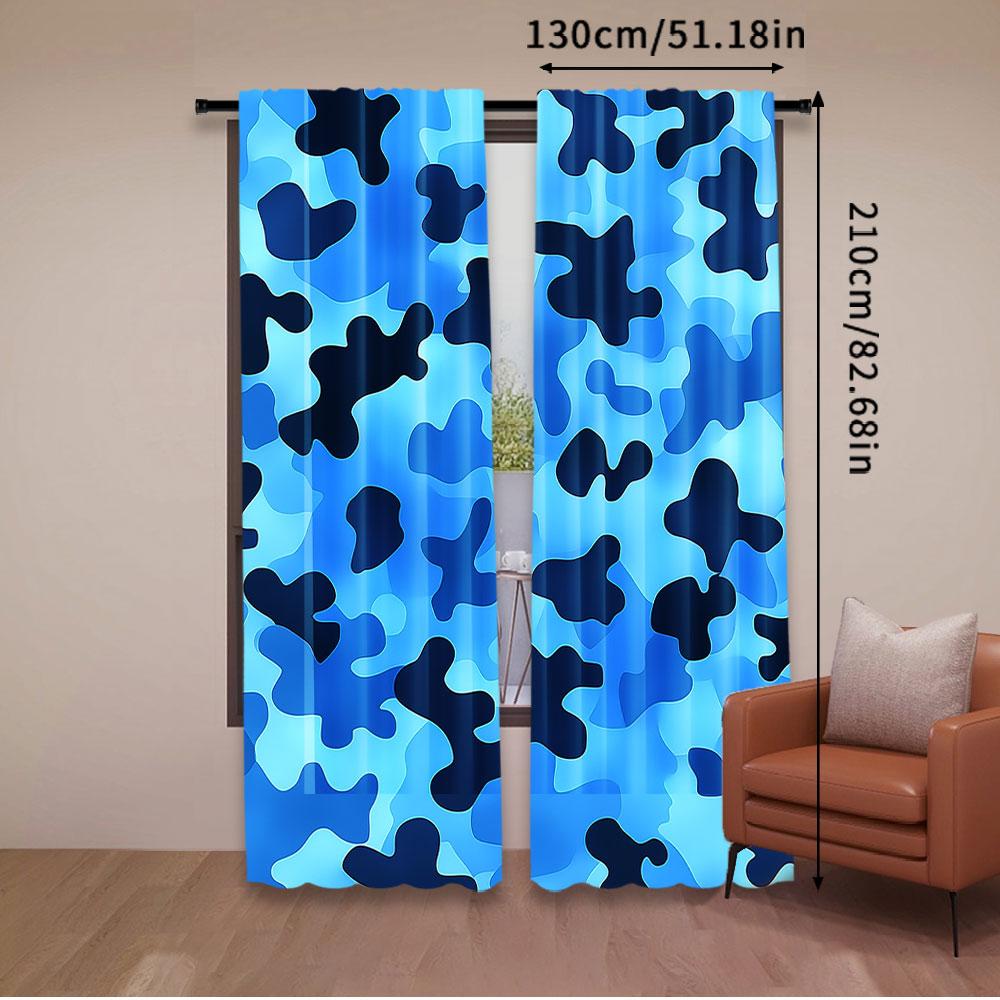 2 Stück Camo Vorhang Camouflage Abstrakte Formen Design Für Sichtschutz Und Stilvolle Heimdeko Perfekt Für Wohnzimmer Spielzimmer