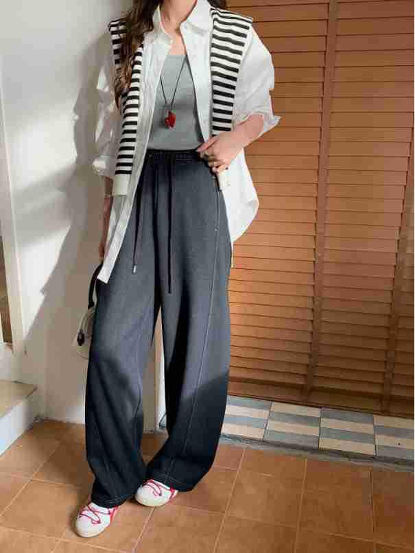 

Super Slimming Banana Friend Contour Pants – Herringbone Wide-Leg Denim M (Weight: 105-120 jin, Length: 101 cm)