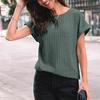 Women's 2025 Short Sleeve Crew Neck T Shirt Casual Loose Ribbed Knit Pullover Sweater Tops Summer Spring Outfits Gifts