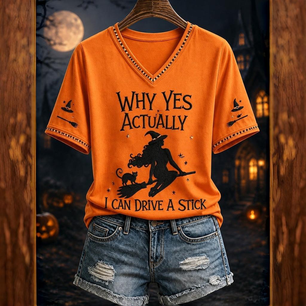 Women's Casual Halloween Print Short Sleeve T-Shirt