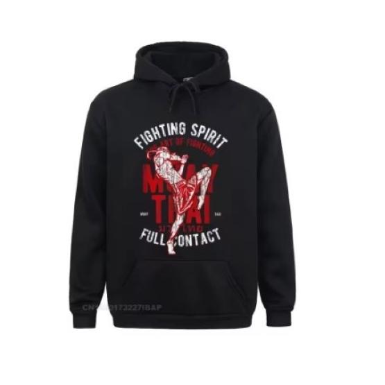 Muay Thai Kick Boxing UFFC MMA Pull Over Jacket Sweatshirt Hoodies Men Women Kid Unisex Long Sleeve Print Sport Gym Fitness Workout