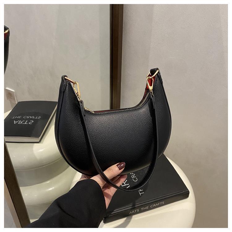 

Жіноча весняна сумка-півмісяць під пахву 2025: Стильна, Проста та Унікальна Сумка через Плече для Поїздок на Роботу чорний