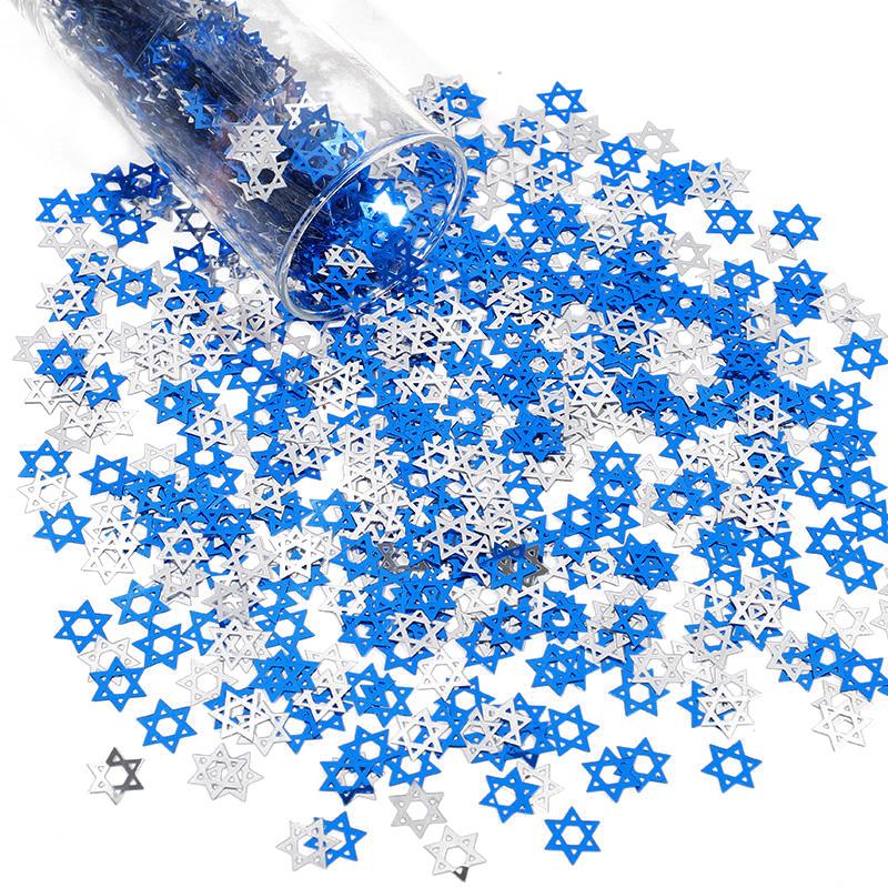 

450pcs/bag Hanukkah Theme Star Confetti for Chanukah Party Home Table Decoration Supplies Wedding Birthday Party DIY Gift Crafts