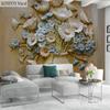 3D Embossed Vase Flower Art Wallpaper Wall Painting European Style Living Room Study Room Bedroom Mural Decor