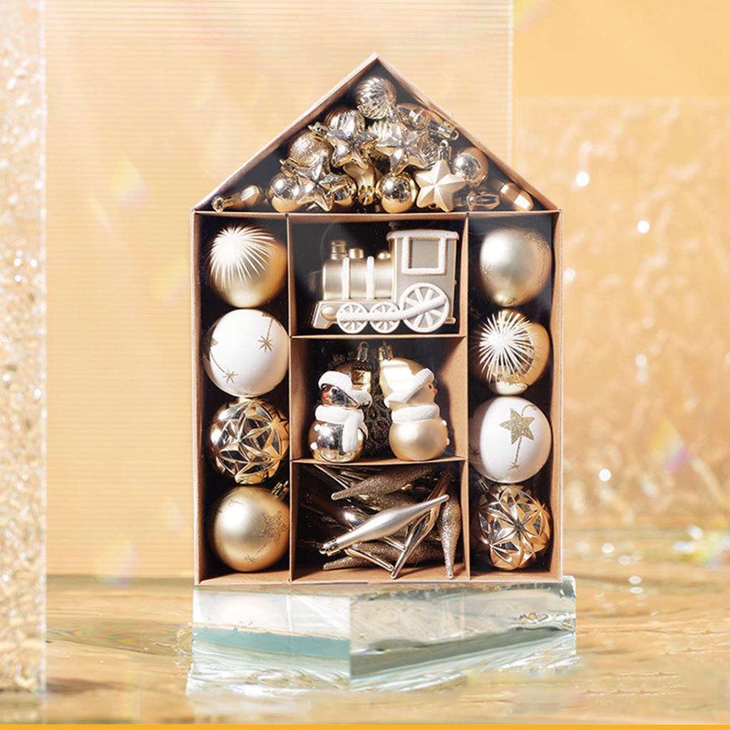 YAYAMIYA Christmas Ball Set of Nordic Christmas Tree Various Stylish Decorations for and New and White Ornaments, 70, Style, Decorations, Gorgeous,