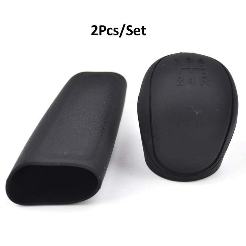 2pcs/set Car Auto Manual Silicone Shift Gear Head Knob Cover Handbrake Hand Brake Covers Sleeve Case Skin Protector Car Styling