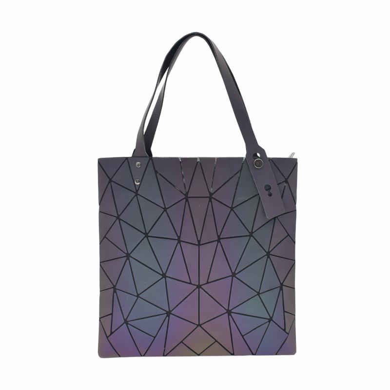 New Luminous Deformed Women's Bag Geometric Laser Rhombus Handbag Variable Folding Shoulder Bag