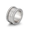 Elegant Stainless Steel Large Rings for Women Roman Alphabet Shiny Zircon Ring Chunky Anillos Mujer Party Wedding Jewelry Luxury