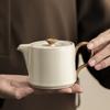 Light Luxury Beige Ru Kiln Tea Separation Pot Kung Fu Tea Set Small Bell Pot Single Pot Chinese Style High-end Teapot Making Tea