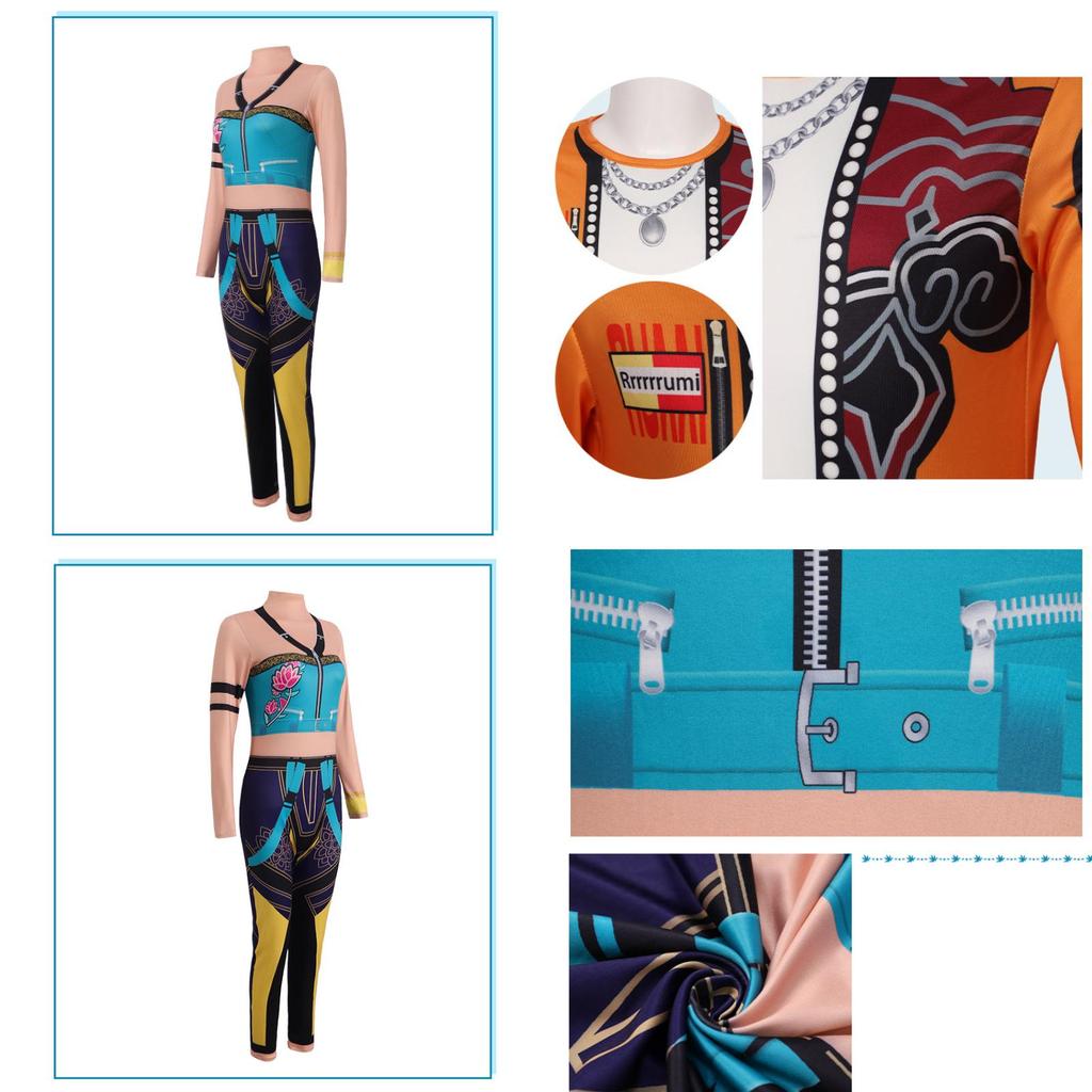 Kpop Demon Hunters Zoey Rumi Cosplay With Milk Silk Fabric For Game Anime Role Play