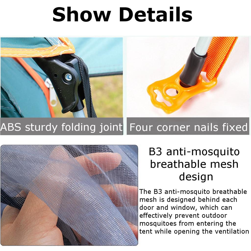 6-7 People Foldable Quick Setup Family Tent Large Tent Folding Tents Two Layer Backpack Tents Sunshade Outdoor Camping Tent