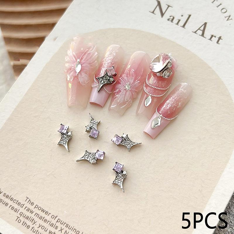 

5 шт. 3D сплав астеризм шармы для ногтей украшения звезда аксессуары блестки детали для ногтей материалы для нейл-арта принадлежности фиолетовый