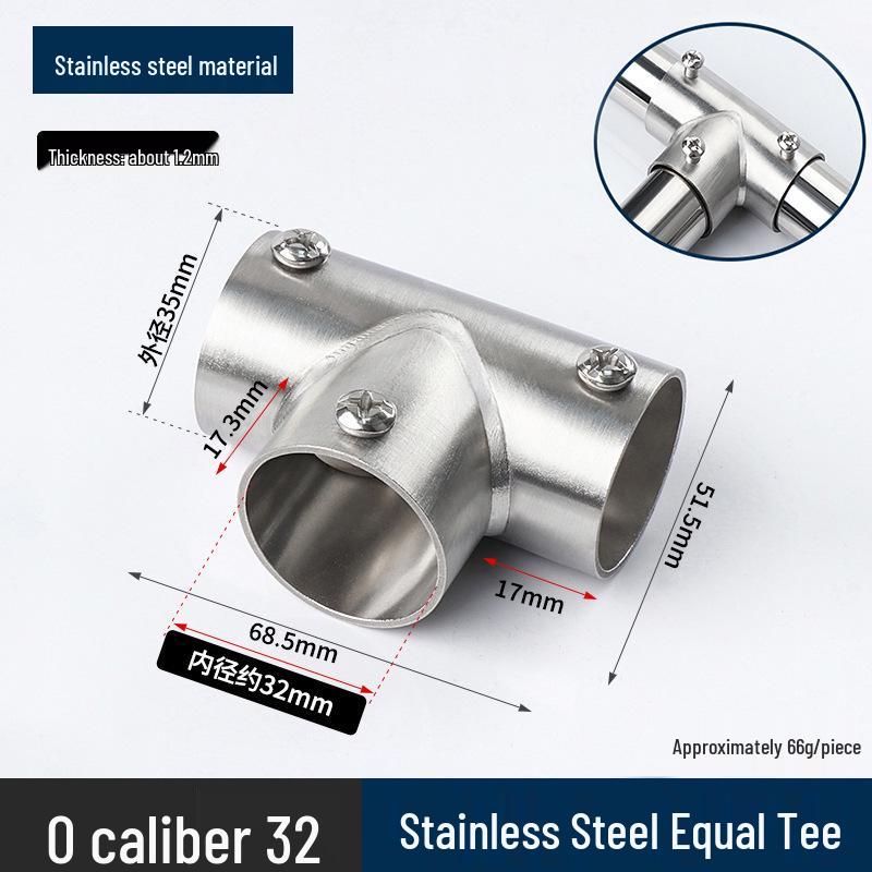 Stainless Steel Right Angle Tee Connector 19mm-32mm Joint Elbow Assembly Frame Fastener