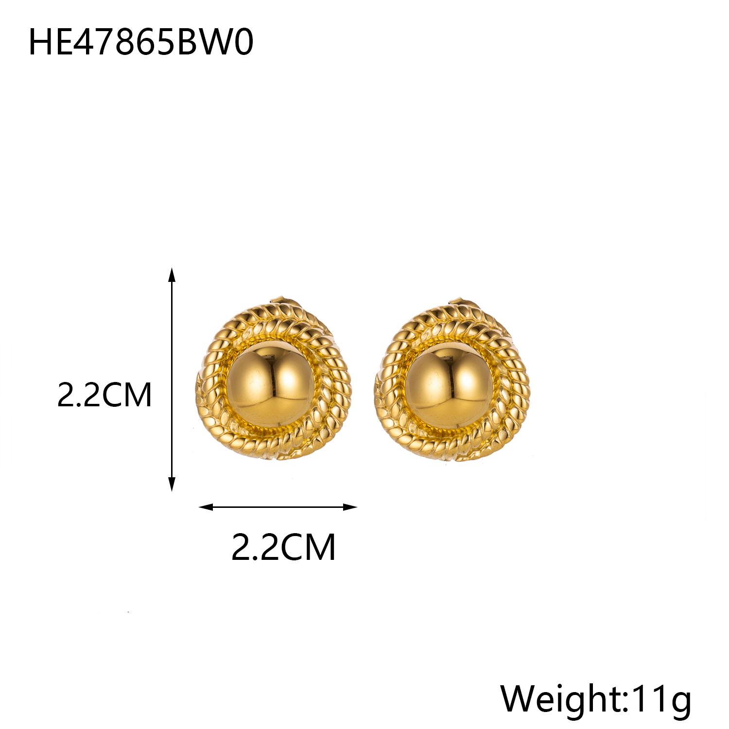 

CARLIDANA Fashionable Retro Gold Color Stainless Steel Earrings Personalized Simple Geometric Patterns Petal Earrings Women