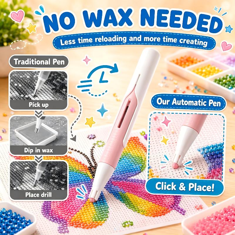 Beadblitz Automatic Bead Dispenser for Diamond Art Pen Durable ABS Material Suitable for Kids Adult DIY Gifts