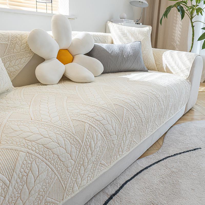 Pernă de canapea coreeană din bumbac, husă de pernă universală anti-alunecare pentru toate anotimpurile, husă de canapea simplă de culoare solidă