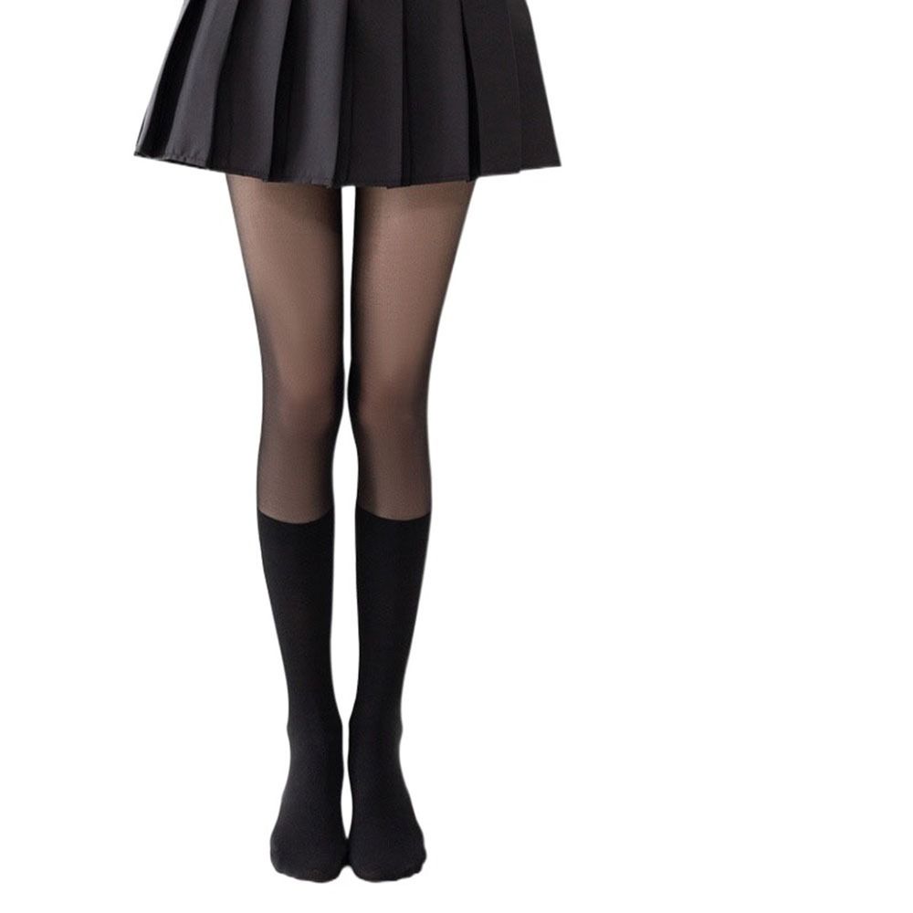 Matching Dress Fake High Tube Knee Autumn Tights Fake Calf Socks Splicing Pantyhose Women Stockings