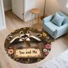 Raccoon,Round Area Rug,Carpet Rug for Living Room Bedroom Sofa Playroom Decor,Non-slip Floor Mat