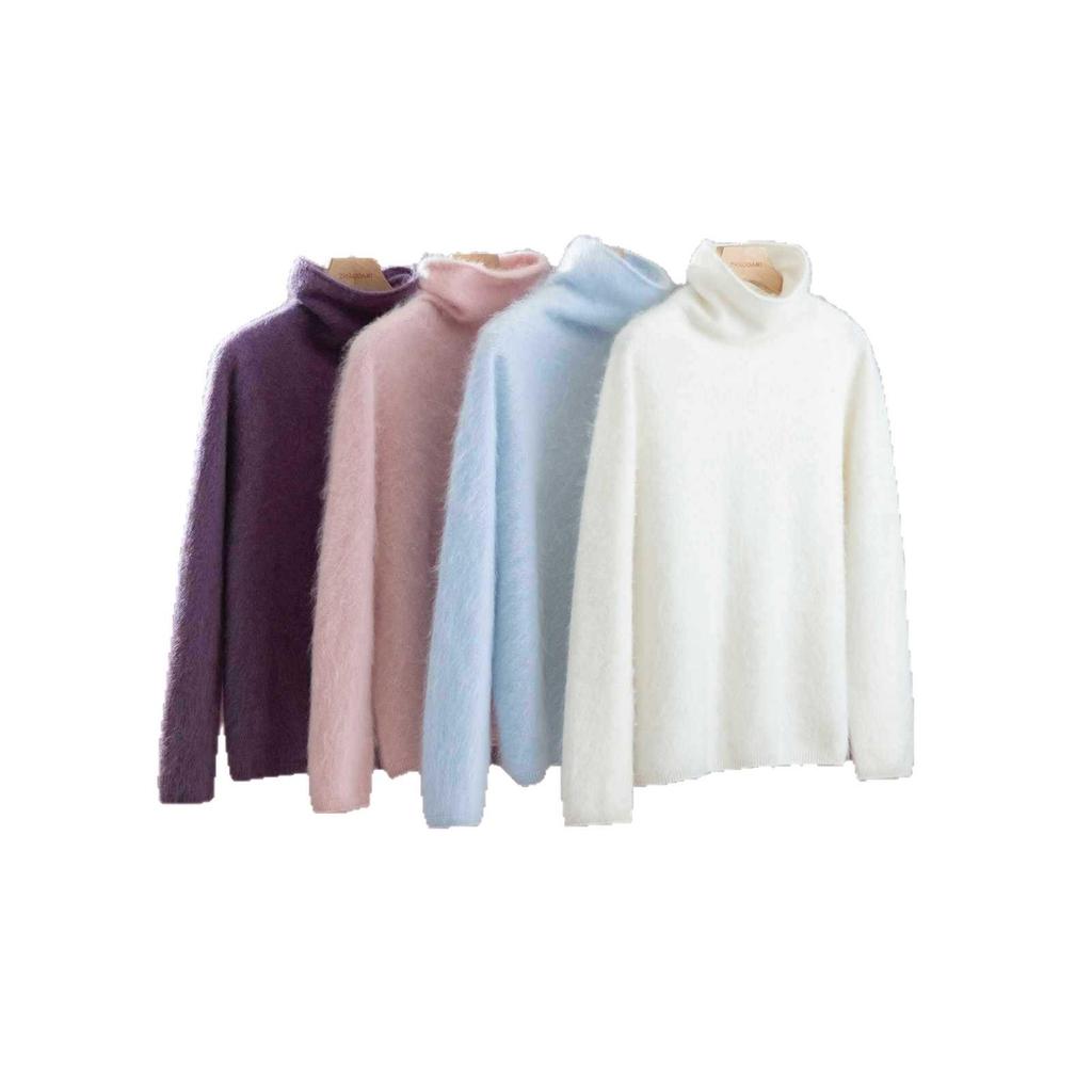 Cashmere Mulberry Silk Fur Brushed High Neck Sweater for Women - 2026 Series.