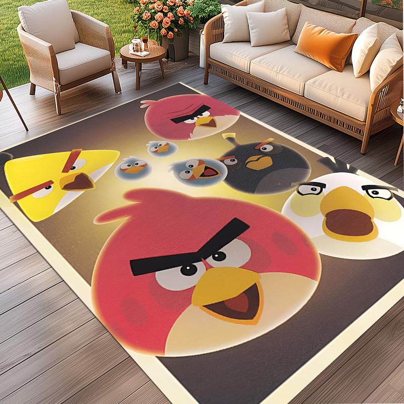 Angry Birds Print Rug, Washable Floor Carpet, For Entryway Dorm Laundry Room Office Study, Home Decor Birthday Christmas Gift