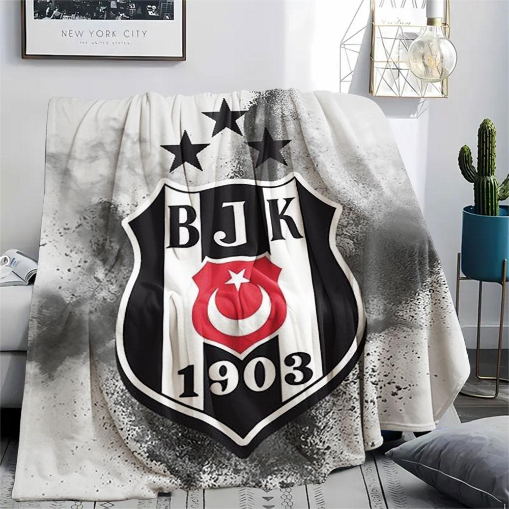 1PC Besiktas Gymnastics Club Patterned Flannel Blanket Suitable For All Seasons for Home Decor Warmth and Comfort Gifts Holiday Present