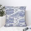Marineblau Toile de Jouy Kissenbezug Individueller Kissenbezug Modischer Kissenbezug für Wohnzimmer Bett Stuhl